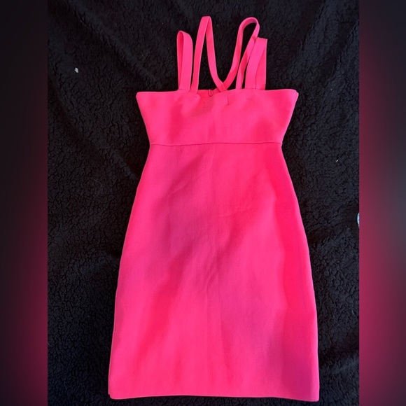 NBD Hot Pink Cross-Strap Mini Dress - Picture 8 of 9